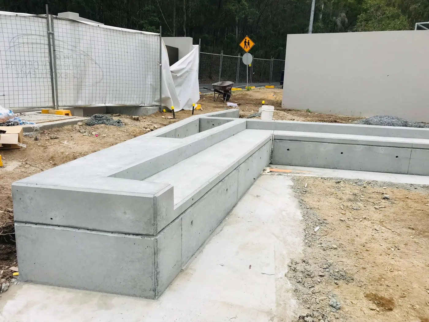 Raw off-form concrete bench seat